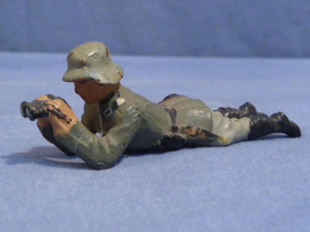 Original Nazi Era German Toy Soldier Officer w/Binoculars, LINEOL
