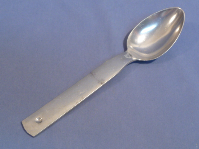 Original WWII German Aluminum Spoon from Interlocking Utensil Set, 1943