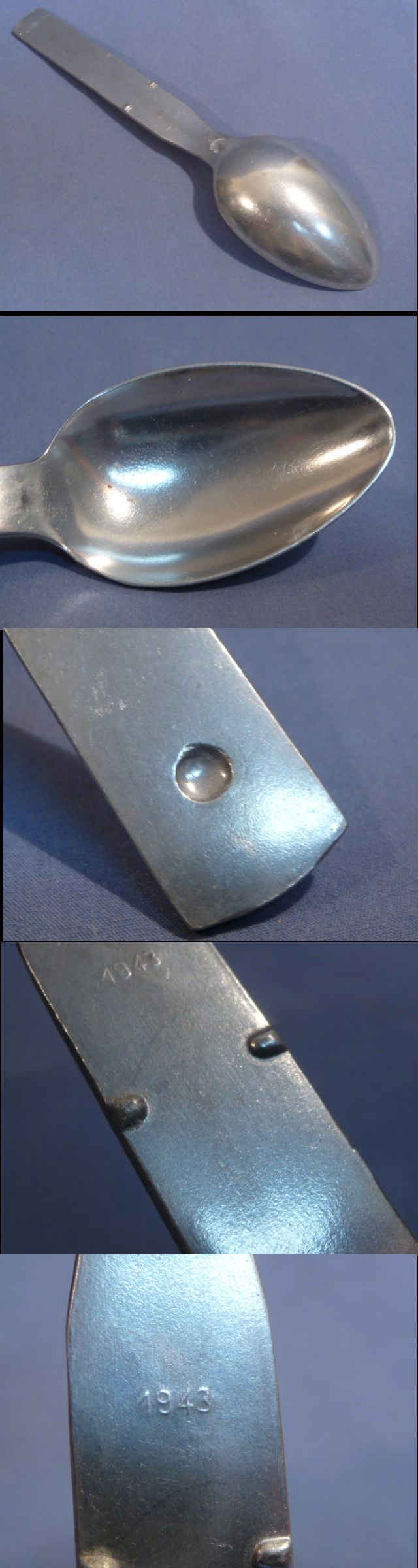 Bunker Militaria Original WWII German Aluminum Spoon from Interlocking