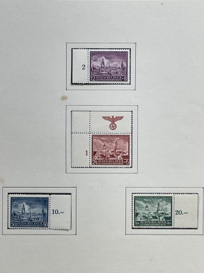 Original WWII German Set of LUBLIN DEUTSCHE STADT 1342-1942 Postage Stamps, MOUNTED