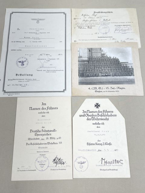 Original WWII German Documents & Photo Grouping to Oberfeldwebel Wilhelm Koch