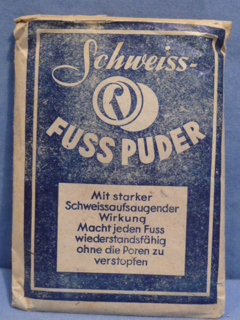 Original Nazi Era German Schweiss-Foot Powder Packet, FUSS PUDER