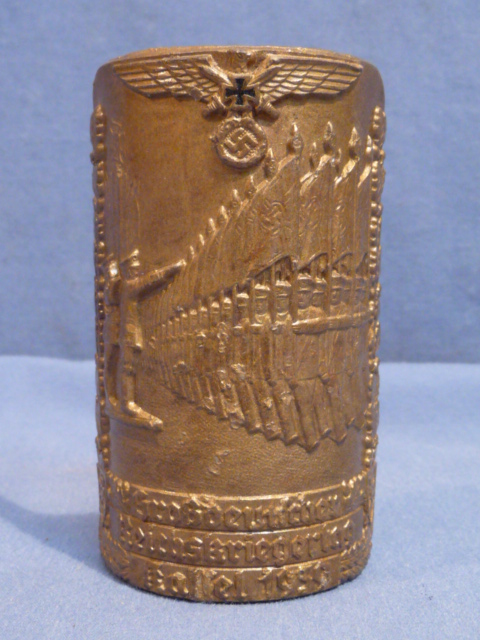 Original Nazi Era German NS-RKB Metal Flag Pole Emblem