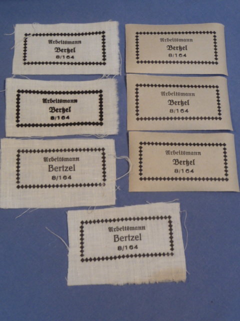 Original WWII Era German RAD Soldier's Name Tag Set, Arbeitsmann