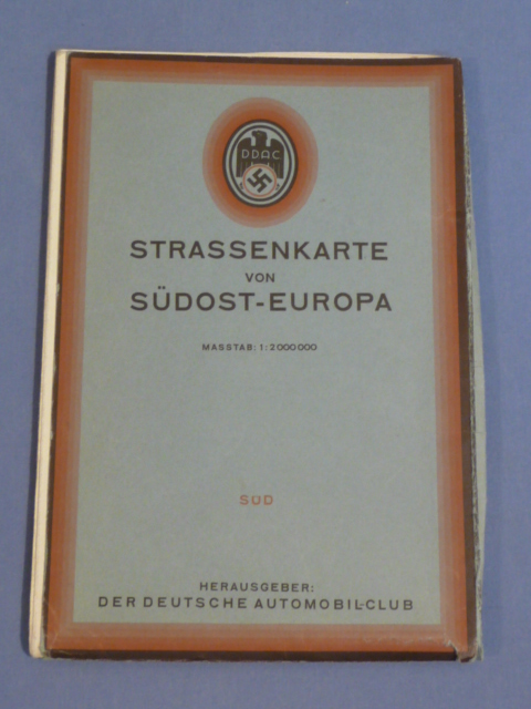 Original WWII German DDAC Driving Map, S�DOST-EUROPA NORD