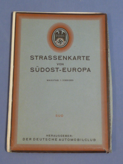 Original WWII German DDAC Driving Map, SDOST-EUROPA NORD