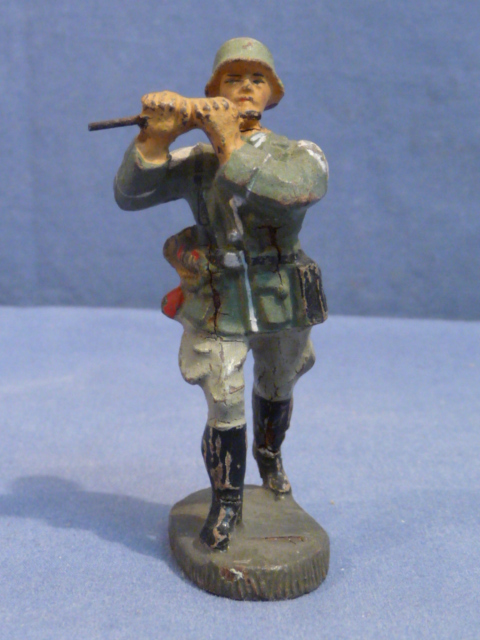 Original Nazi Era German Marching Flute Player Toy Soldier, ELASTOLIN