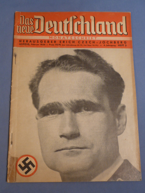 Original Nazi Era German Das neue Deutschland Magazine, February 1934 HESS
