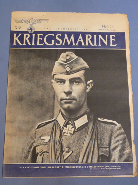 Original WWII German Die Kriegsmarine Magazine, July 1944