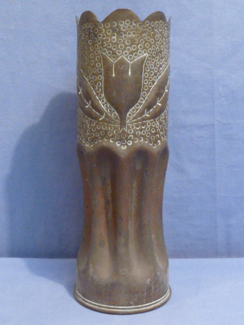 Original WWII British 25 Pounder Artillery Shell Trench Art