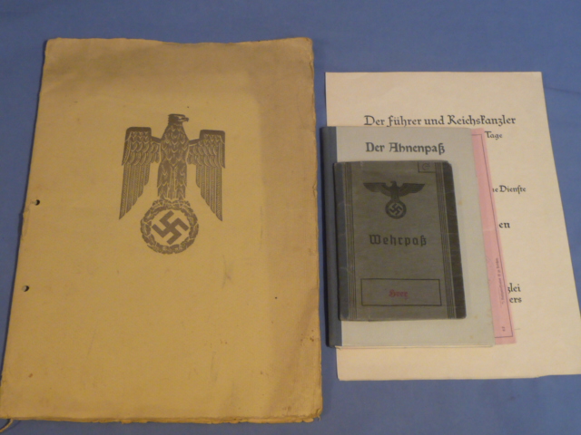 Original WWII German Documents Grouping to WWI Veteran