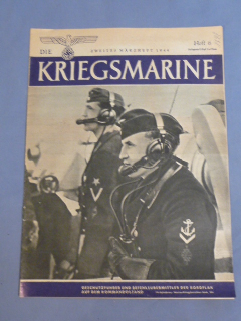Original WWII German Die Kriegsmarine Magazine, March 1944