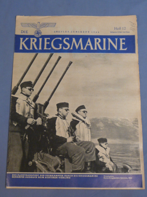 Original WWII German Die Kriegsmarine Magazine, June 1944