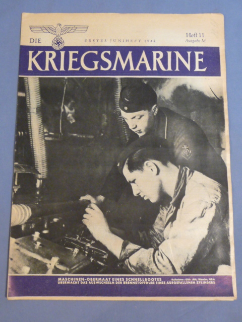 Original WWII German Die Kriegsmarine Magazine, June 1944