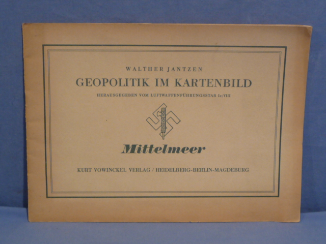 Original WWII German Geopolitics with Maps USA Book, GEOPOLITIK IM KARTENBILD