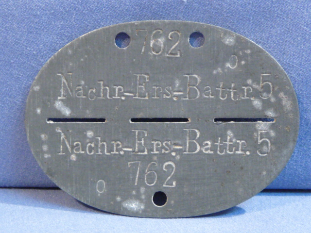 Original WWII German ID Tag (Erkennungsmarke), Artillery Signals Unit