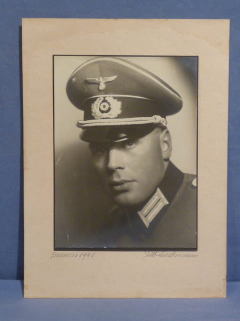 Original WWII German Army (HEER) Officer's Photograph on Backing