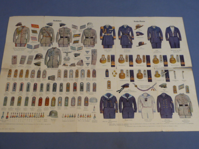 Original Pre-WWII German Reichsheer and Reichs-Marine Uniforms & Insignia Poster