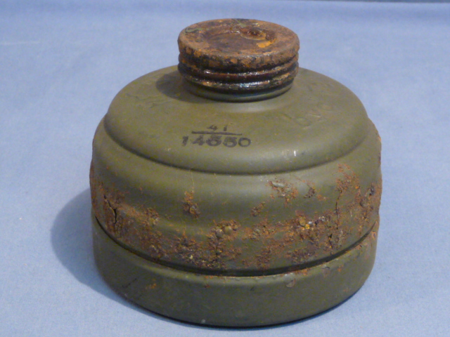 Original WWII German FE37R Gas Mask Filter w/Cap