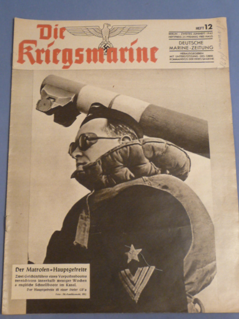 Original WWII German Die Kriegsmarine Magazine, June 1942