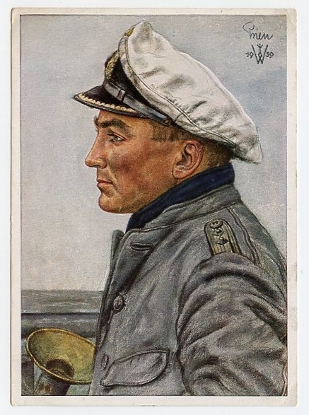 Original WWII German Personality Postcard, U-Boot Kapitnleutnant Prien