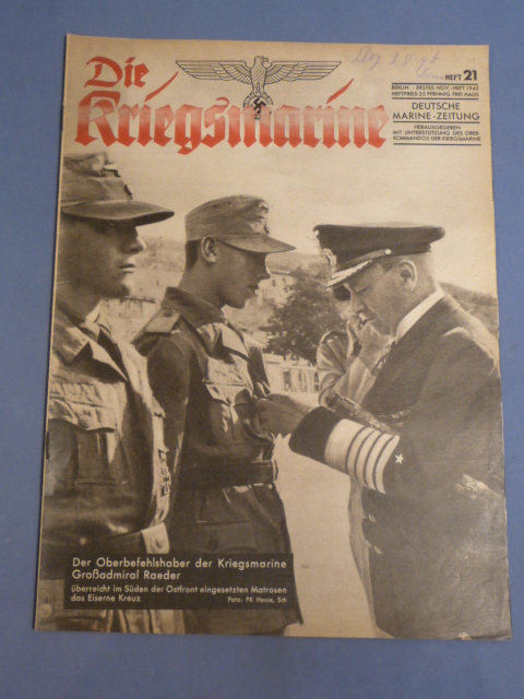 Original WWII German Die Kriegsmarine Magazine, November 1942