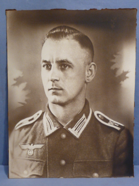Original WWII German Army (HEER) NCO Soldier's Photograph on Stiff Backing