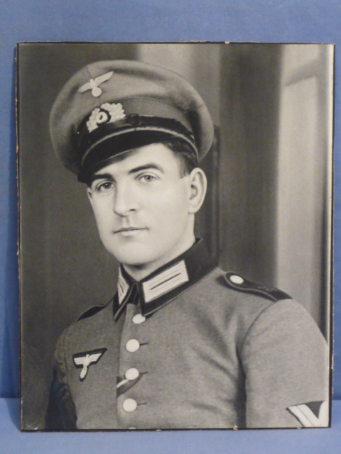 Original WWII German Army (HEER) Obergefreiter Soldier's Photograph on Stiff Backing