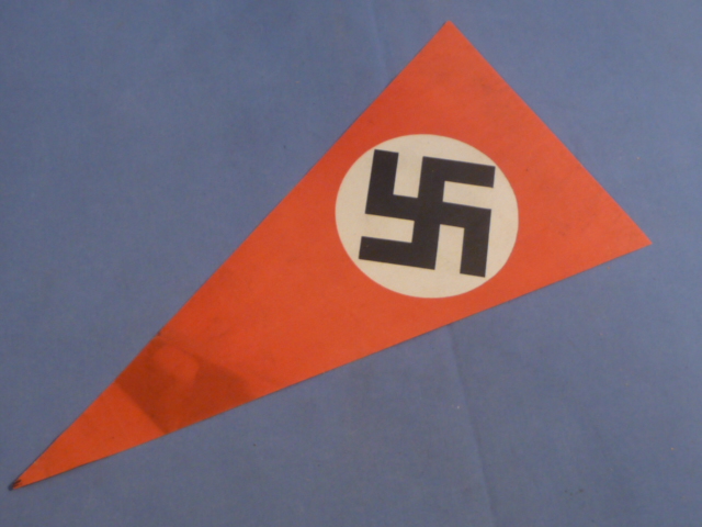 Original Nazi Era German Paper NSDAP Party Rally Pennant Flag