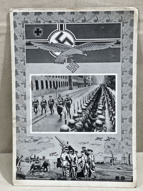 Original WWII German Military Themed Postcard, LW Soldiers Review