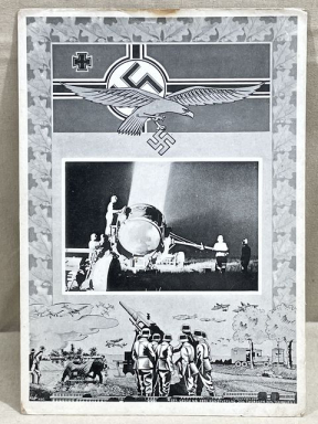 Original WWII German Military Themed Postcard, LW Search Light