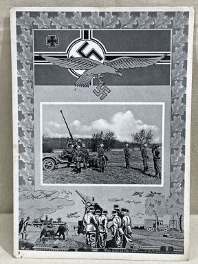 Original WWII German Military Themed Postcard, LW 3.7cm FLAK Gun