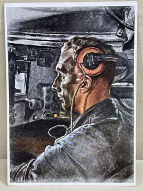 Original WWII German Tank Driver Postcard, Panzer-Fahrer