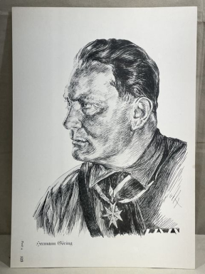 Original Nazi Era German Personality Print, Hermann Gring