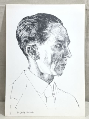 Original Nazi Era German Personality Print, Dr. Josef Goebbels