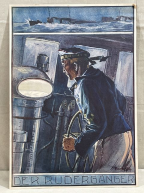 Original WWI German Print, DER RUDERGNGER (The Helmsman)