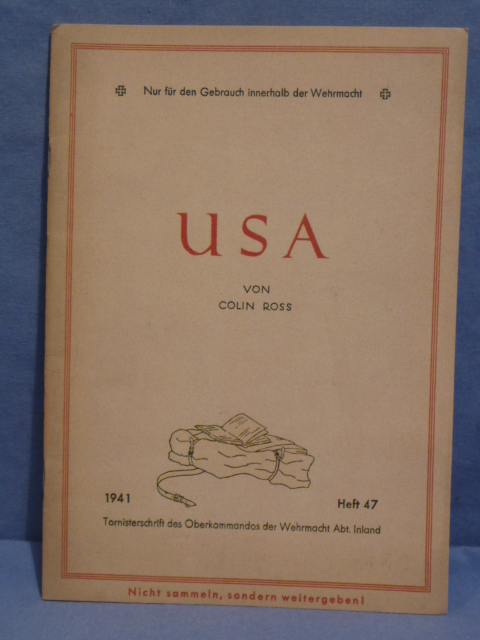 Original WWII German Soldier's OKW Tornister Book, USA