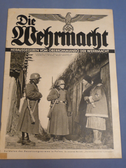 Original WWII German Die Wehrmacht Magazine, December 1939