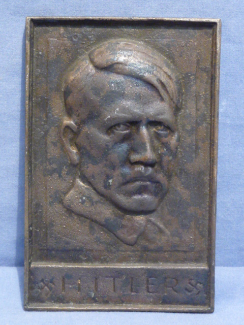 Original EARLY Nazi Era German Small Metal Hitler Plaque