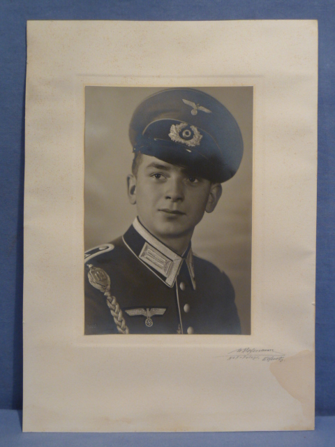 Original WWII German Army (HEER) NCO in Waffenrock Photograph on Backing