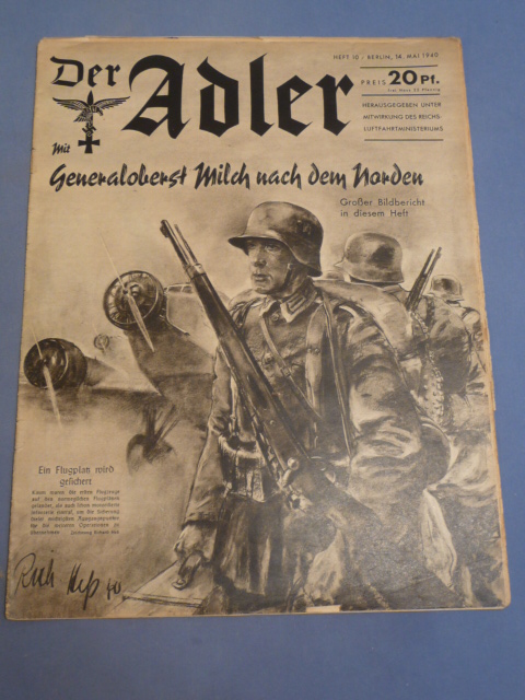 Original WWII German Luftwaffe Magazine Der Adler, May 1940