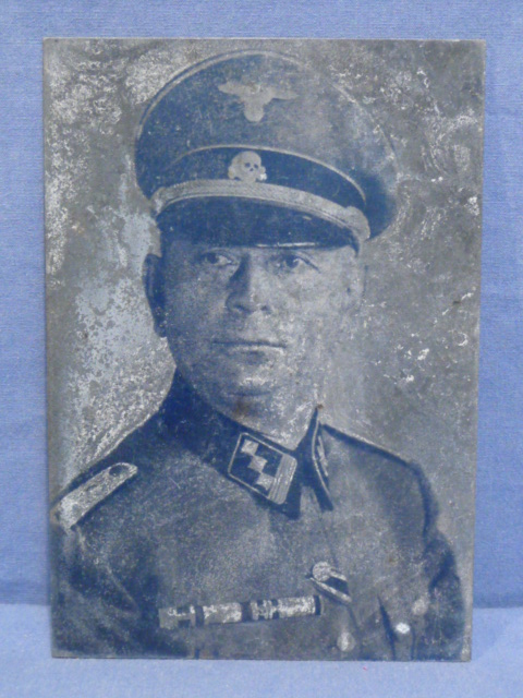 Original WWII German Waffen-SS Officer Photograph Negative Plate