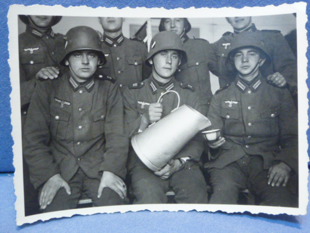 Original Pre-WWII German Humorous Photograph, Transitional Helmets!