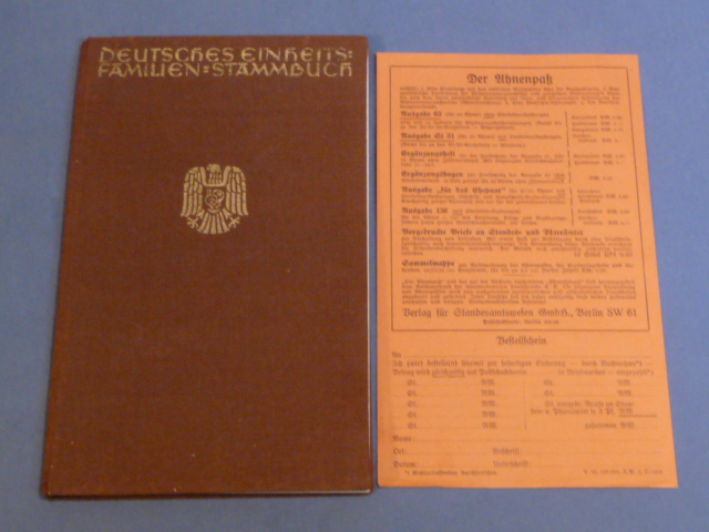 Original WWII German Familien-Stammbuch (Family Tree) Book