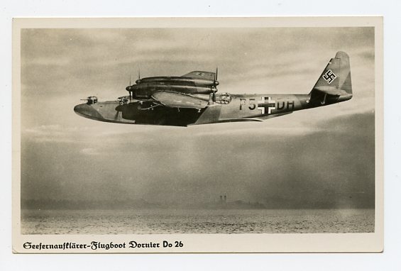 Original WWII German Military Themed Postcard, Dornier Do 26
