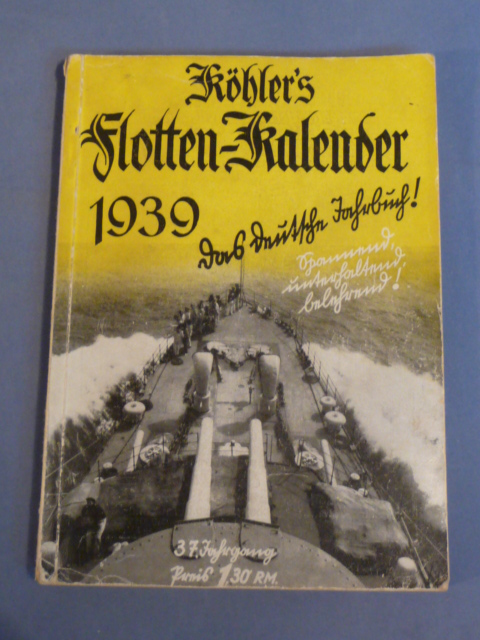 Original WWII German Fleet Calendar 1939 Book, Flotten-Kalender