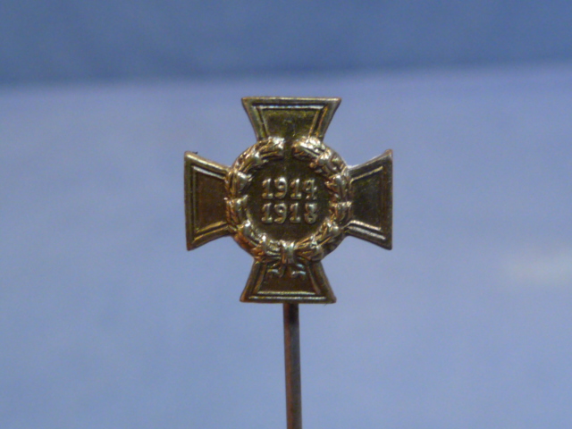 Original Pre-WWII German Non-Combatants 1914-1918 Honor Cross (Hindenburg Cross) Miniature, 12mm