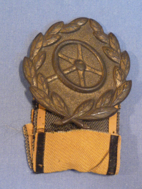 Original WWII German Army Driver's Proficiency Badge in Bronze w/NH des Heeres Cufftitle Section