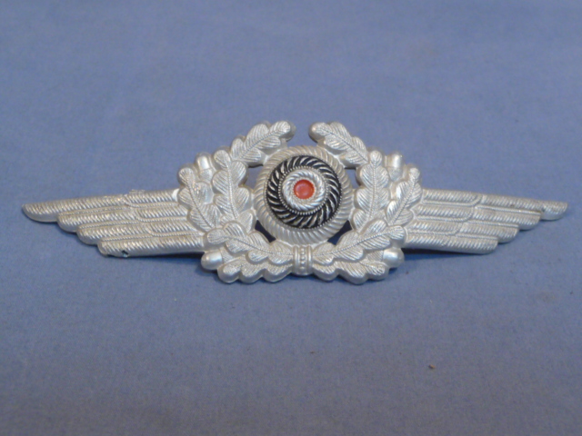 Original WWII German Luftwaffe Visor Hat Crest Cockade, Aluminum