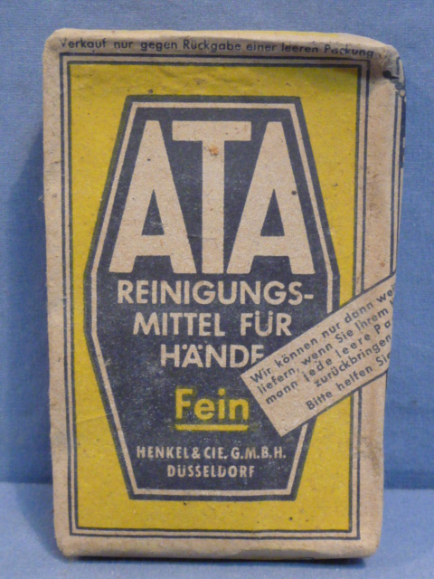 Original WWII German ATA Brand Washing Soap, R.Pfg. Priced!